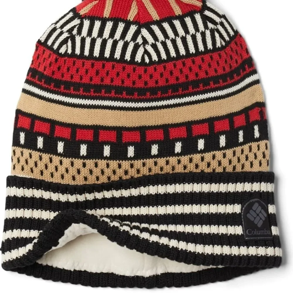 Columbia knit beanie Palmer Peak Pom Pom unisex printed fleece lined hat
